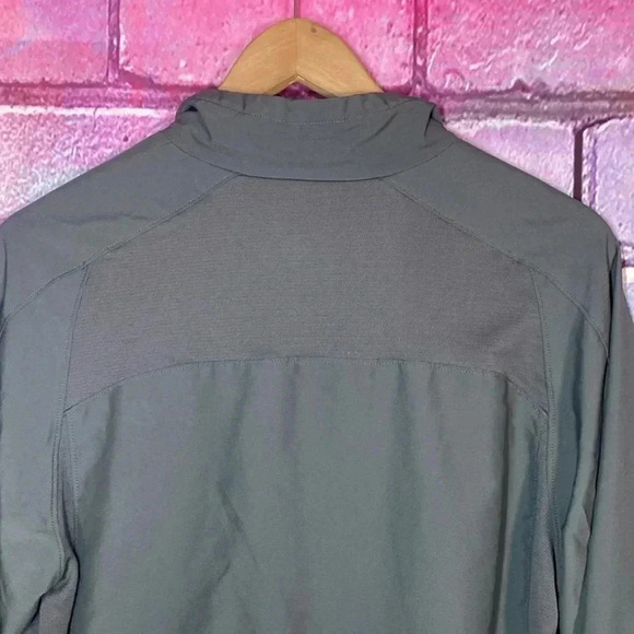 Champion Windbreaker Jacket Small Green Nylon Grey Outdoor Full Zip - Picture 7 of 7